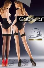 Gabriella Calze Lido 334 (Stockings) Nero/Red 1/2 (/S) - littlemisshoneypie