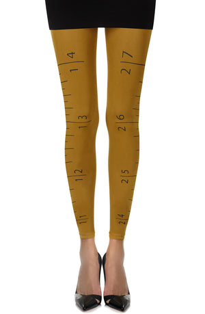 
                
                    Load image into Gallery viewer, Zohara &amp;quot;Tape Measure&amp;quot; Mustard Footless Tights
                
            
