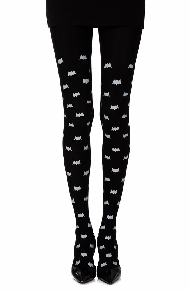 
                
                    Load image into Gallery viewer, Zohara &amp;quot;Super Hero&amp;quot; Black Print Tights
                
            