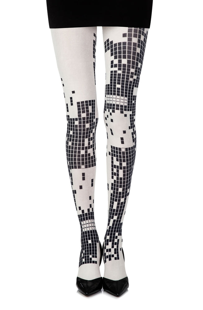 
                
                    Load image into Gallery viewer, Zohara &amp;quot;Game Boy&amp;quot; Cream Print Tights
                
            