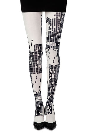 
                
                    Load image into Gallery viewer, Zohara &amp;quot;Game Boy&amp;quot; Cream Print Tights
                
            