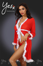 YesX YX948 Red/White Gown & Thong