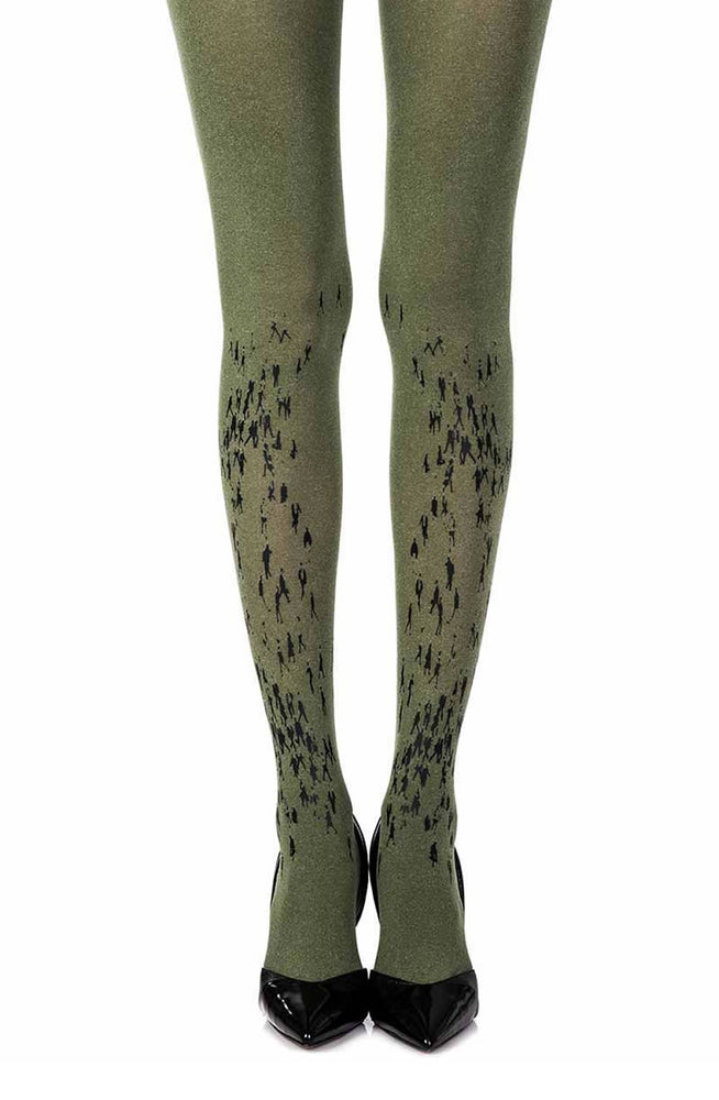 
                
                    Load image into Gallery viewer, Zohara &amp;quot;Walking By&amp;quot; Green Print Tights
                
            