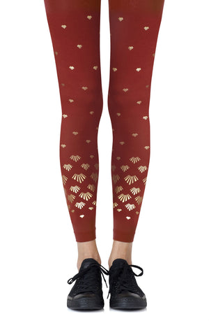 Zohara "Shell Out" Rust Footless Tights