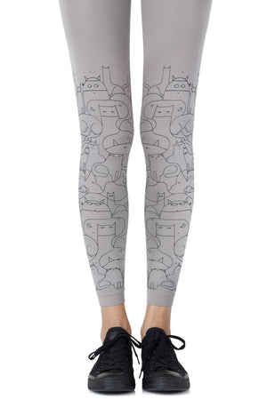 
                
                    Load image into Gallery viewer, Zohara &amp;quot;Cat Lady&amp;quot; Grey Footless Tights
                
            