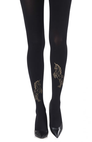 Meia-calça com estampa dourada Zohara "Magic Dance"