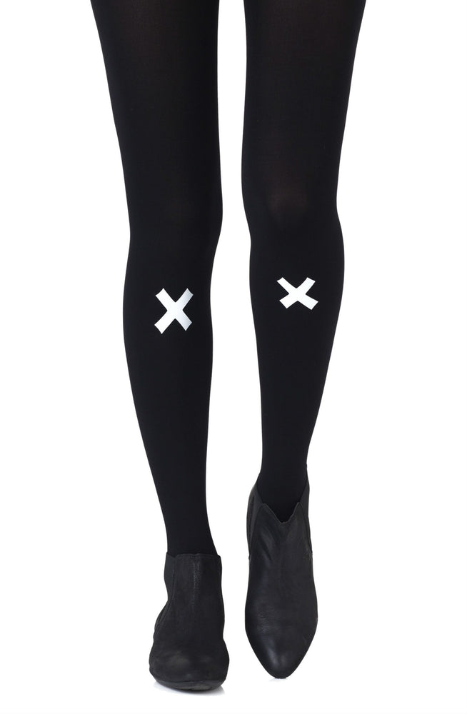 
                
                    Load image into Gallery viewer, Zohara &amp;quot;Kiss And Tell&amp;quot; Light Grey Print Tights
                
            